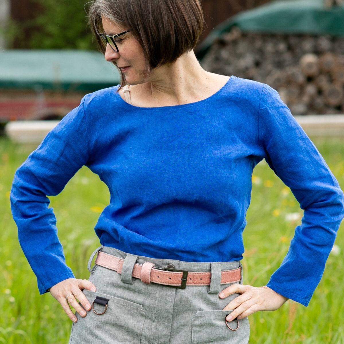 Leinenbluse aus europäischem Leinen