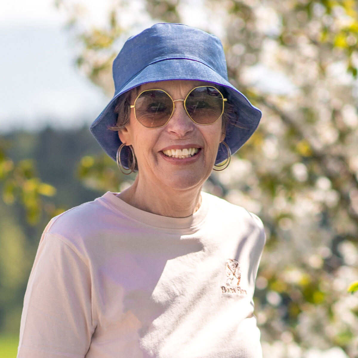 Topfhut aus Leinen - Jeansblau, XS (55cm)