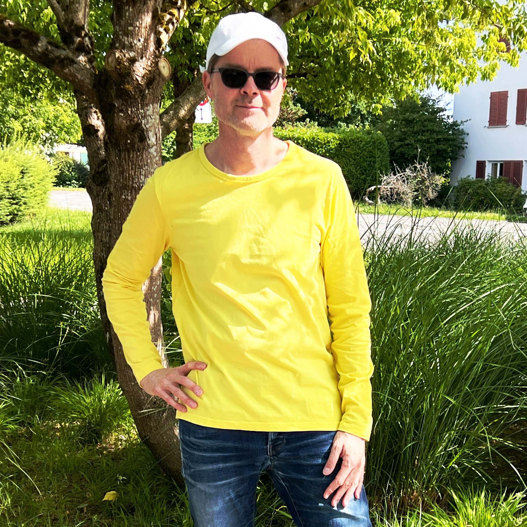 T-Shirt langarm unisex gefärbt mit Naturfarbe